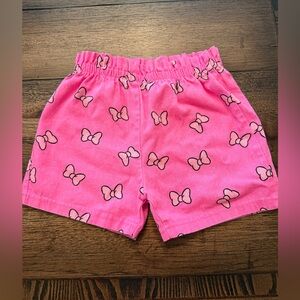 Disney Pink Bow Girls Shorts Size 2T Elastic waistband Minnie 100% cotton